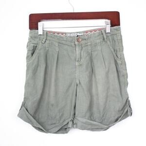 Y2K Guess Jeans Shorts Women's Size 23 Olive Green Linen